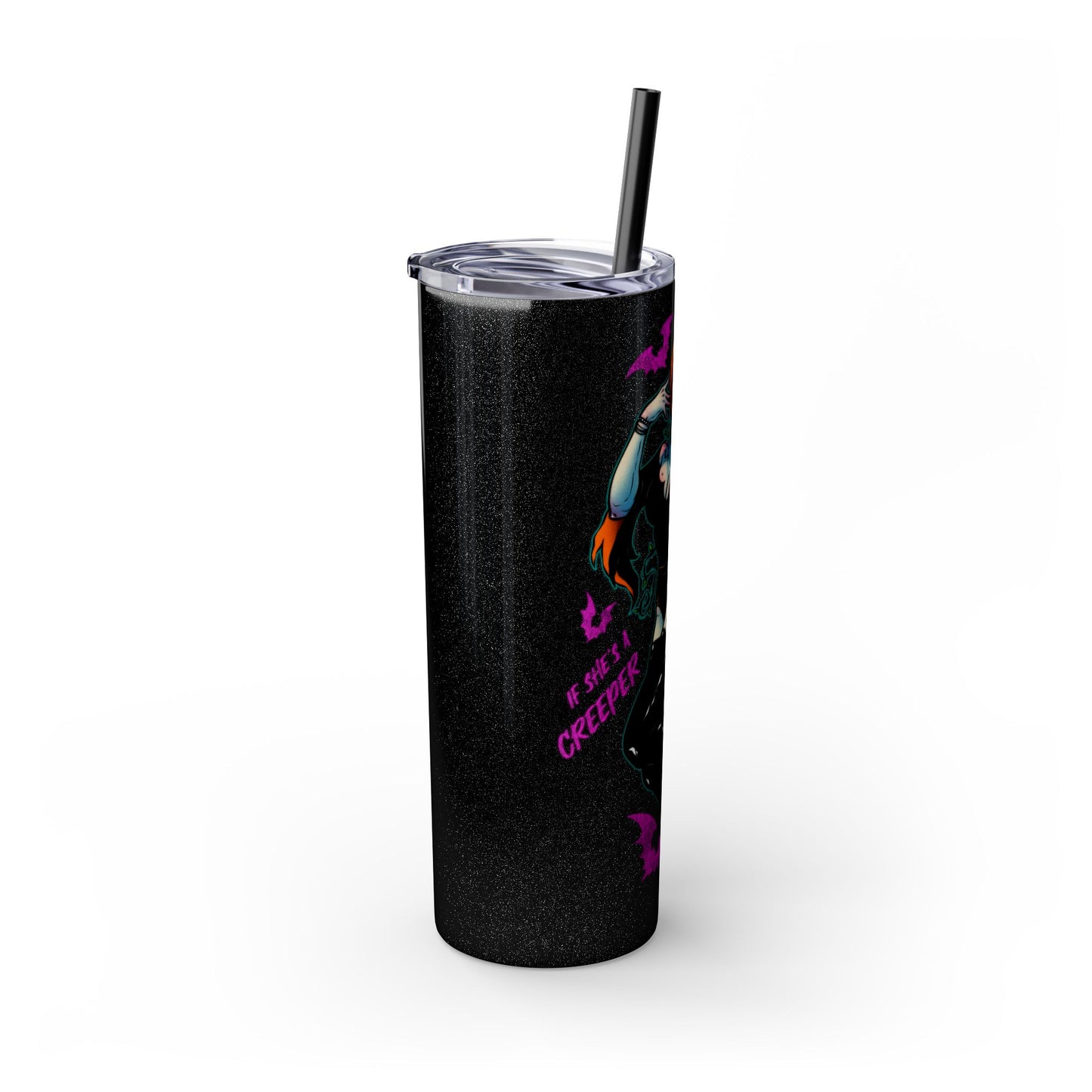 Nocturnal Nymphs Pumpkin Spice Skinny Tumbler with Straw, 20oz