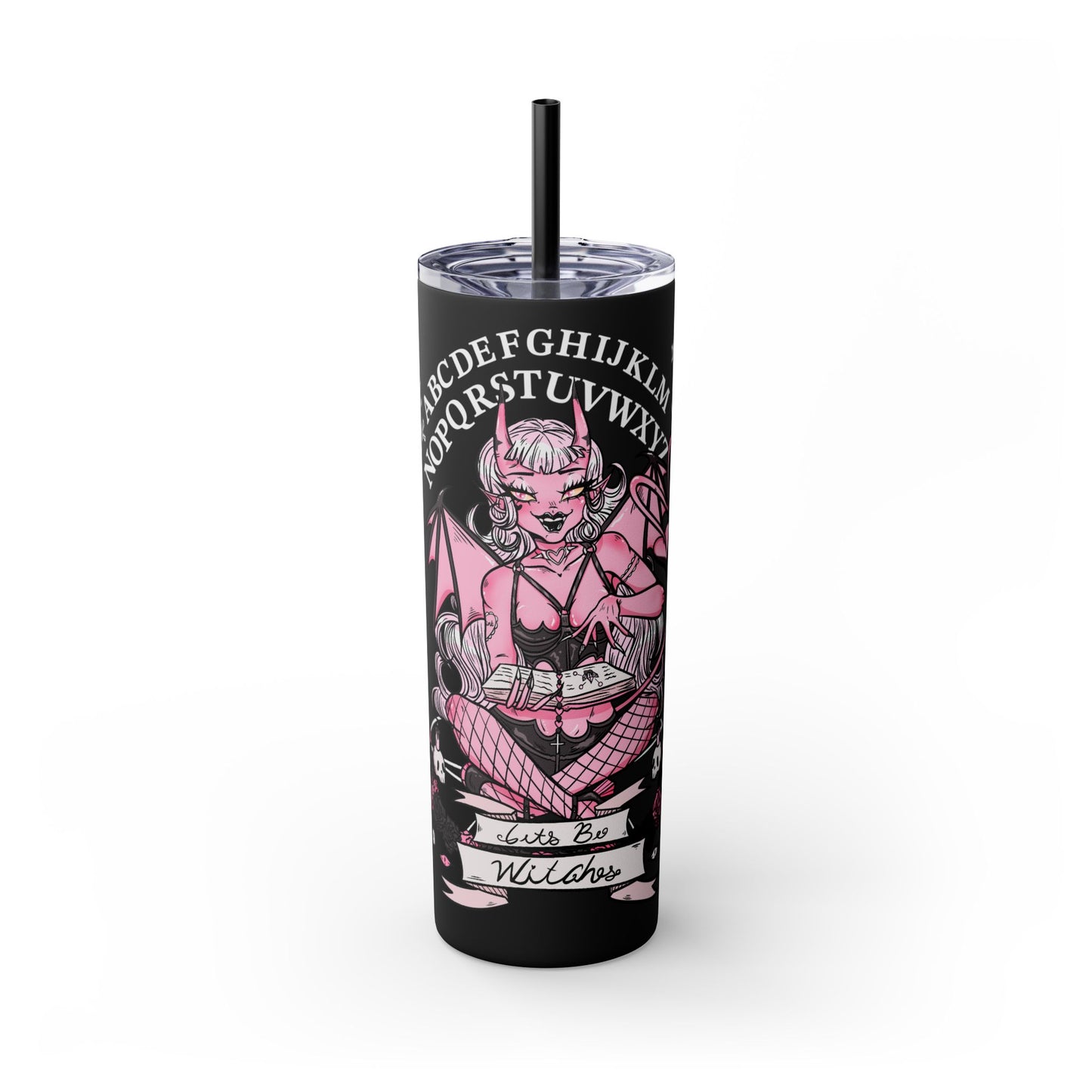 Let's Be Witches Skinny Tumbler with Straw, 20oz