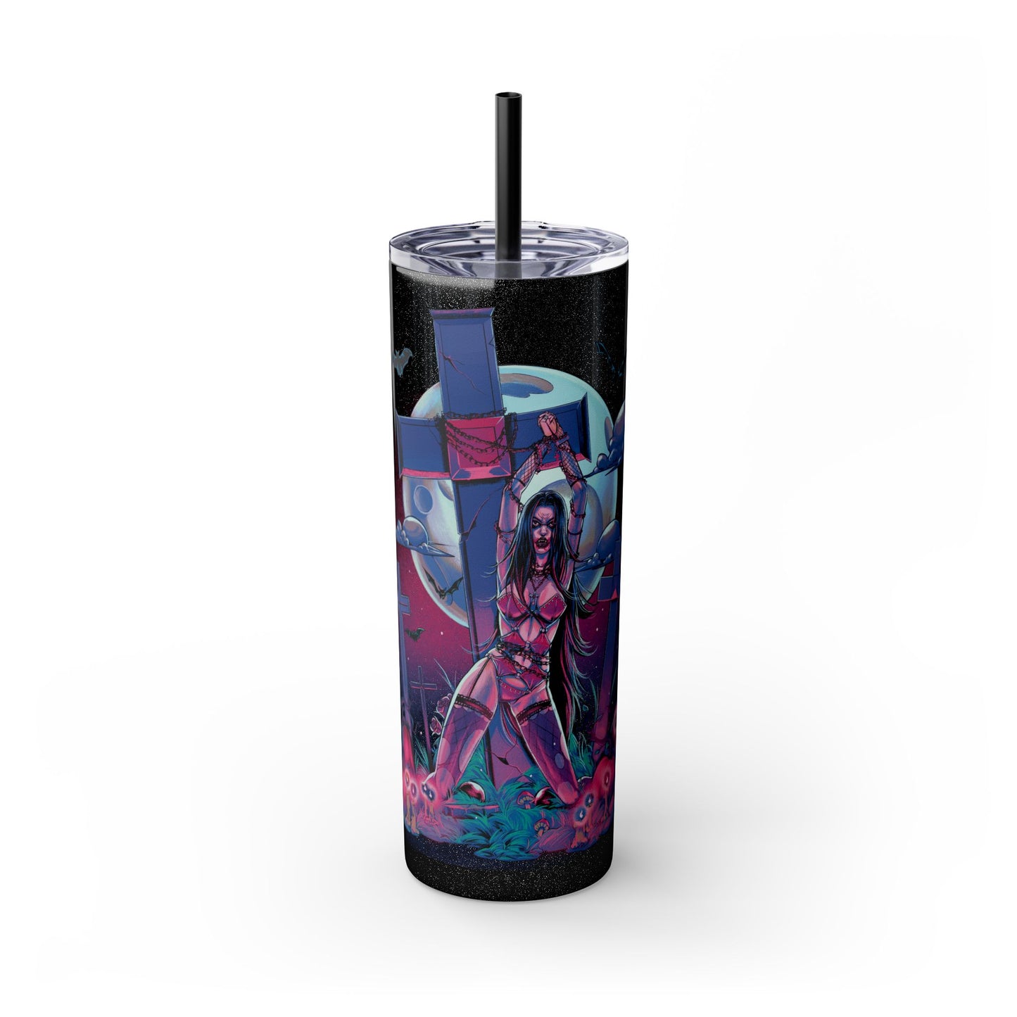 Nocturnal Nymphs - Vampire - Skinny Tumbler with Straw, 20oz