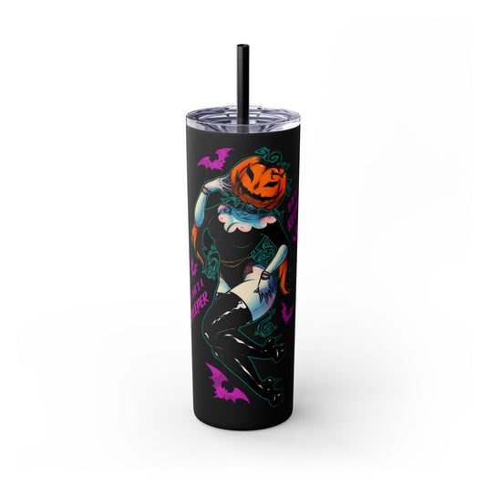 Nocturnal Nymphs Pumpkin Spice Skinny Tumbler with Straw, 20oz