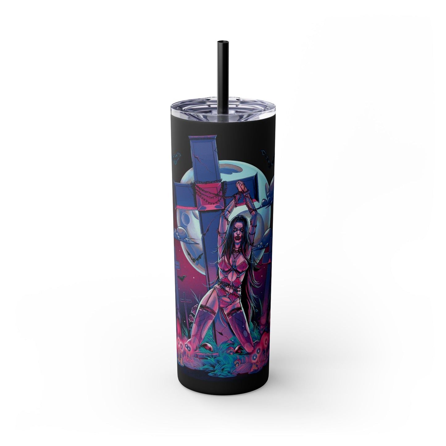 Nocturnal Nymphs - Vampire - Skinny Tumbler with Straw, 20oz