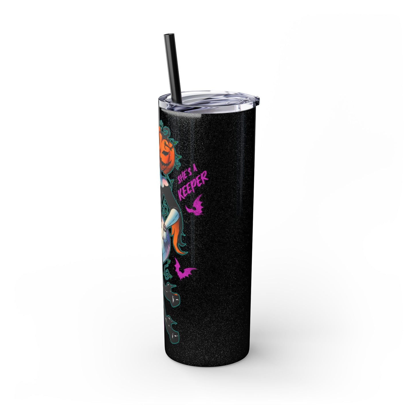 Nocturnal Nymphs Pumpkin Spice Skinny Tumbler with Straw, 20oz