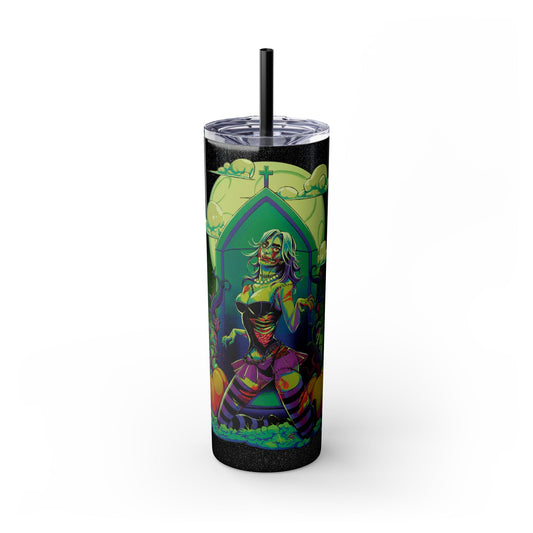 Nocturnal Nymphs - Zombie - Skinny Tumbler with Straw, 20oz