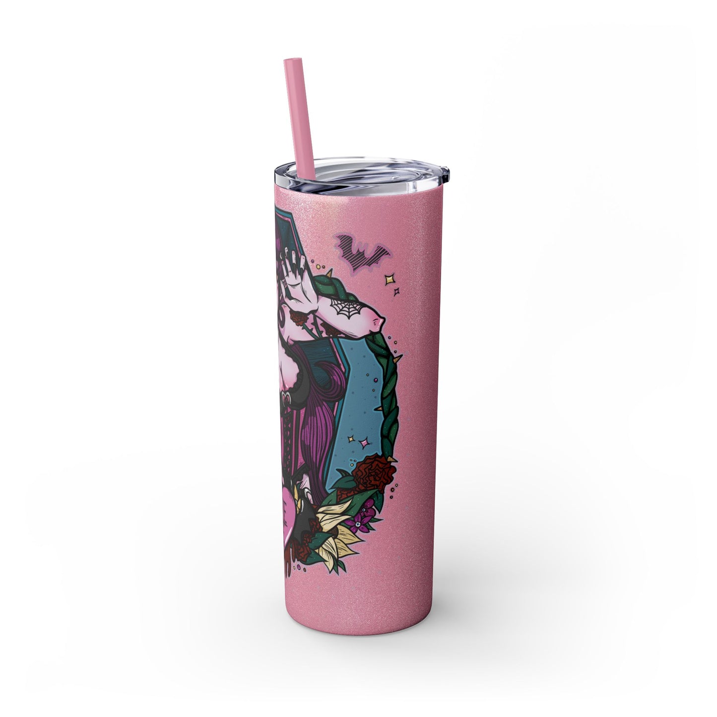 Bite Me Skinny Tumbler with Straw, 20oz