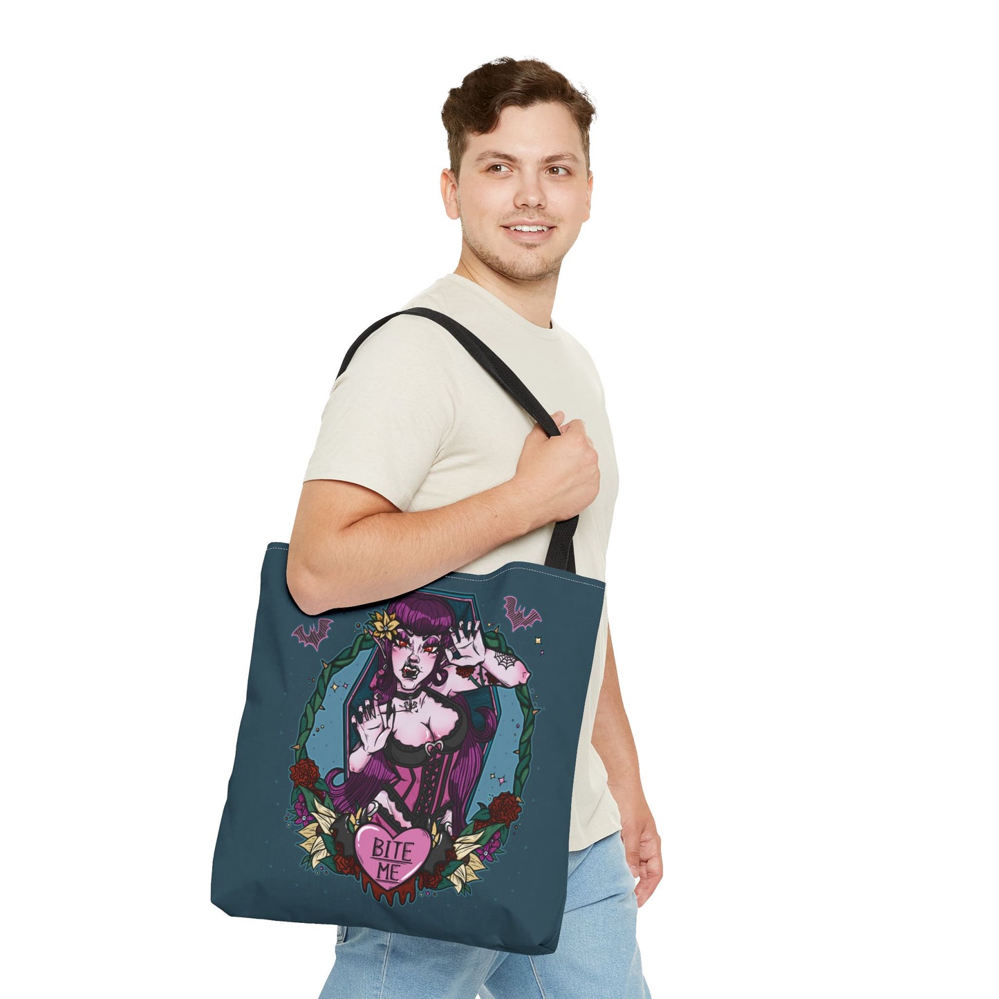 Bite Me Blue Twisted Tote