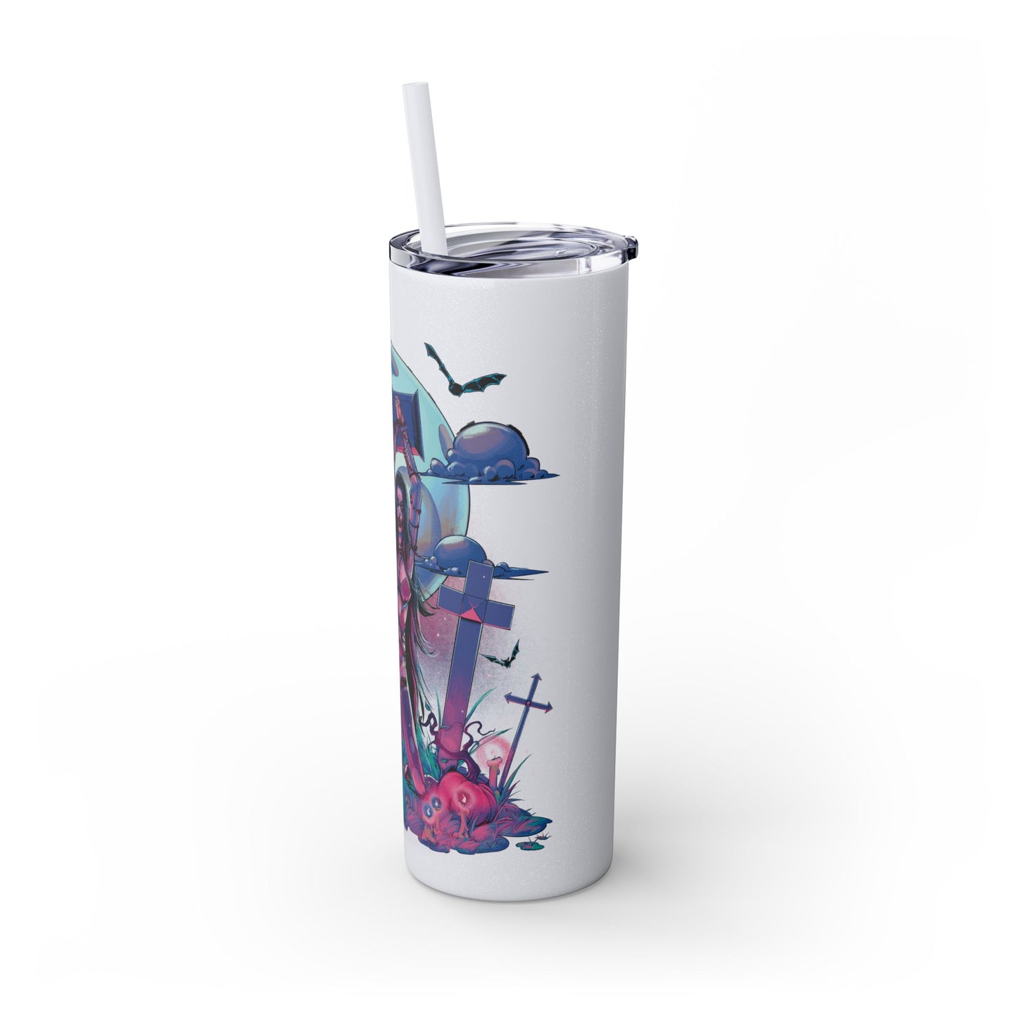 Nocturnal Nymphs - Vampire - Skinny Tumbler with Straw, 20oz