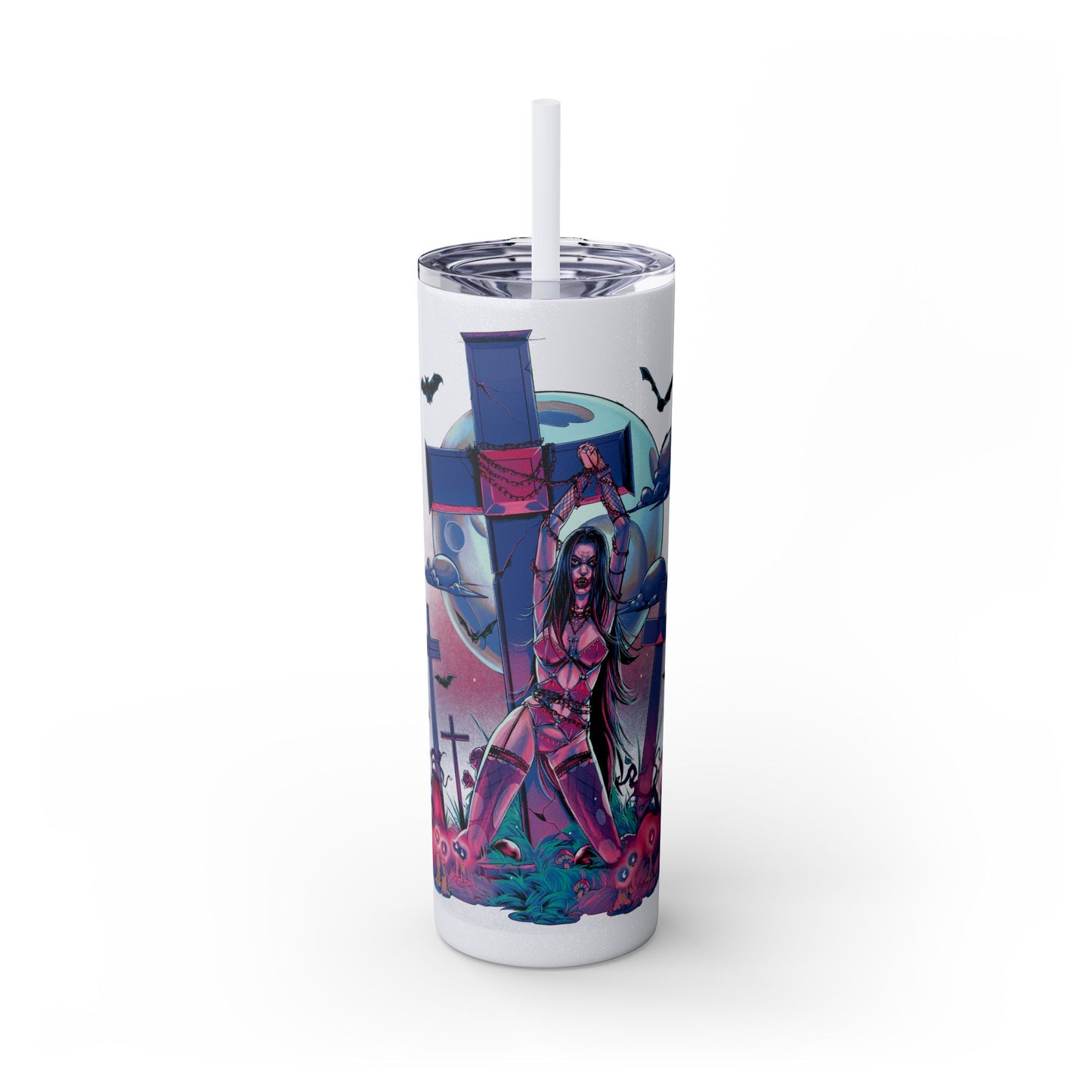 Nocturnal Nymphs - Vampire - Skinny Tumbler with Straw, 20oz