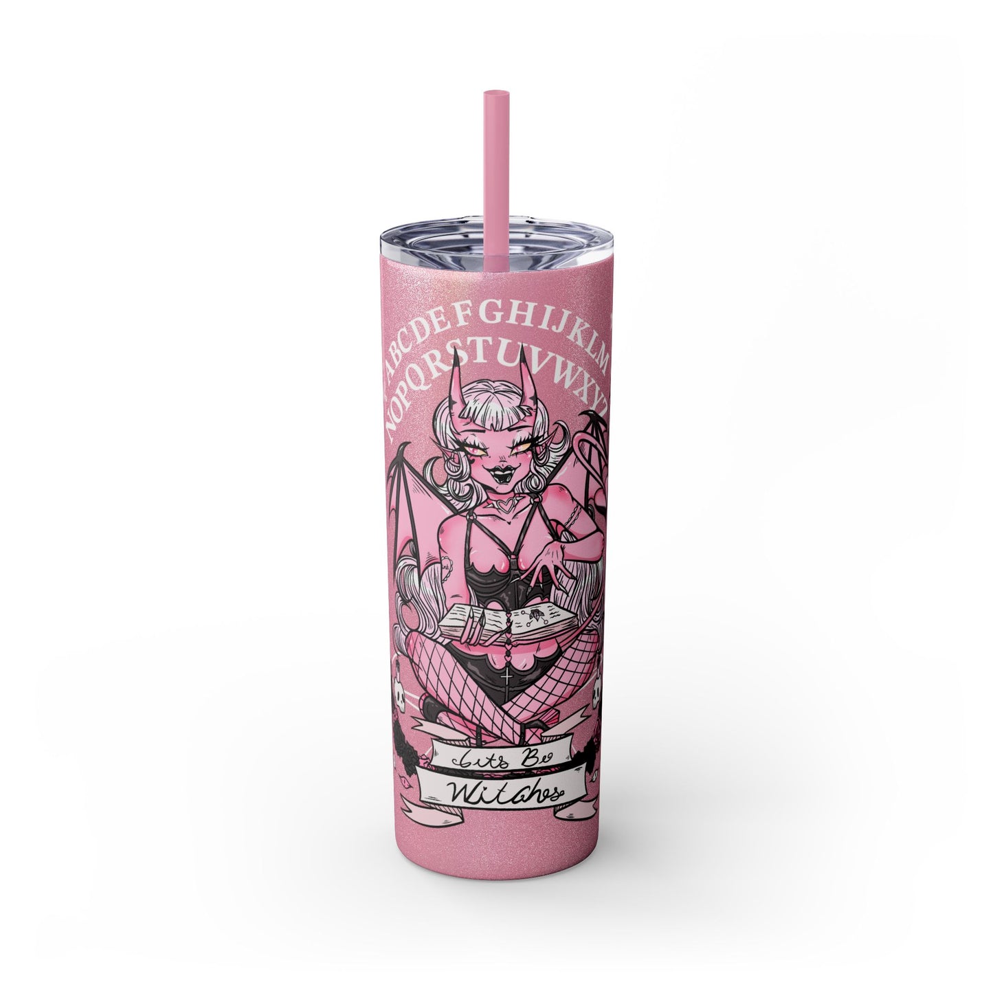 Let's Be Witches Skinny Tumbler with Straw, 20oz