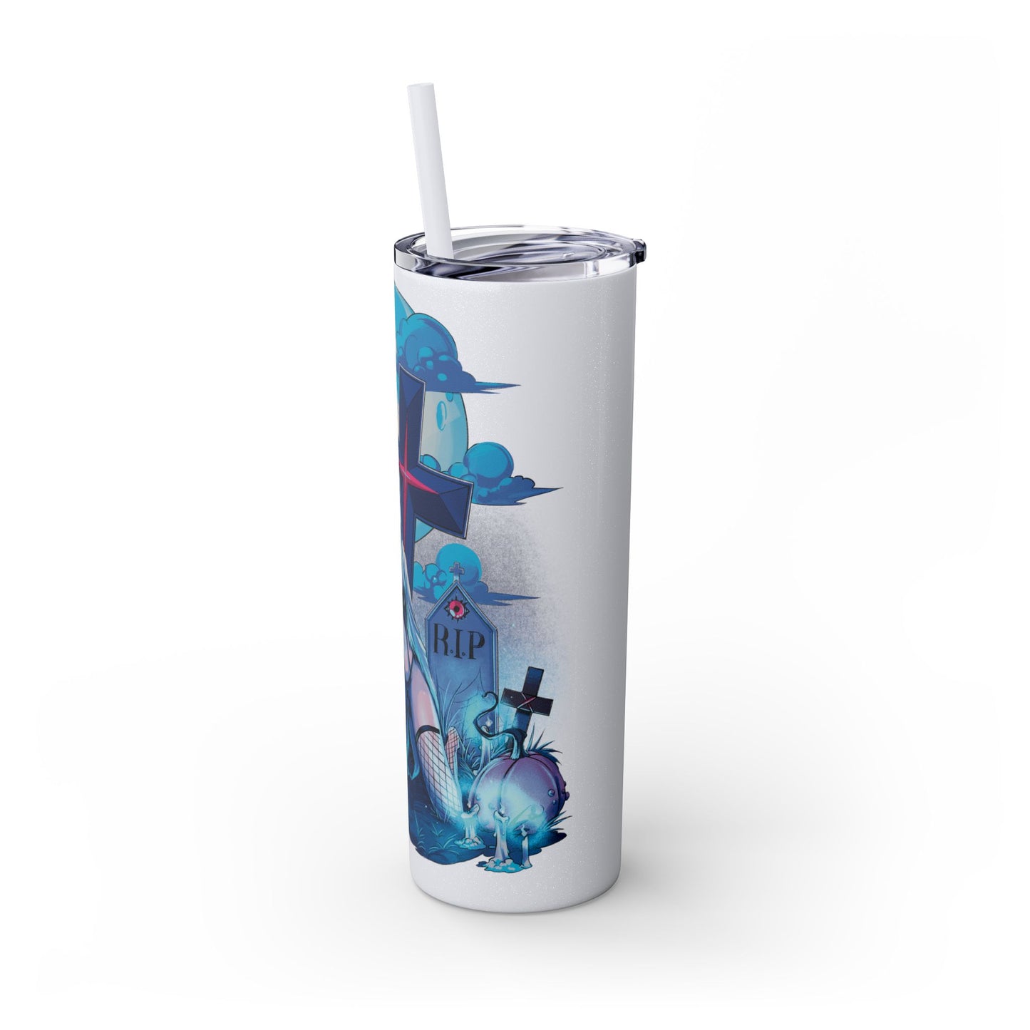 Nocturnal Nymphs - Ghost - Skinny Tumbler with Straw, 20oz