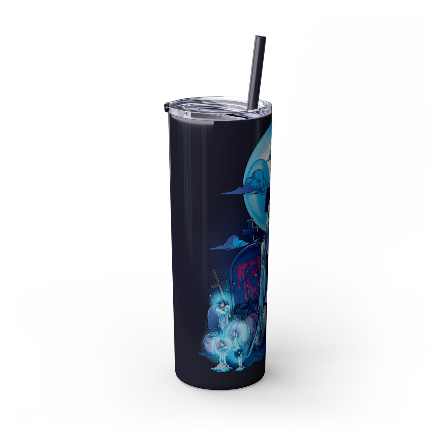 Nocturnal Nymphs - Ghost - Skinny Tumbler with Straw, 20oz