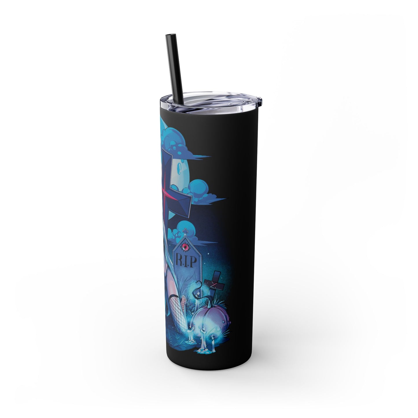 Nocturnal Nymphs - Ghost - Skinny Tumbler with Straw, 20oz