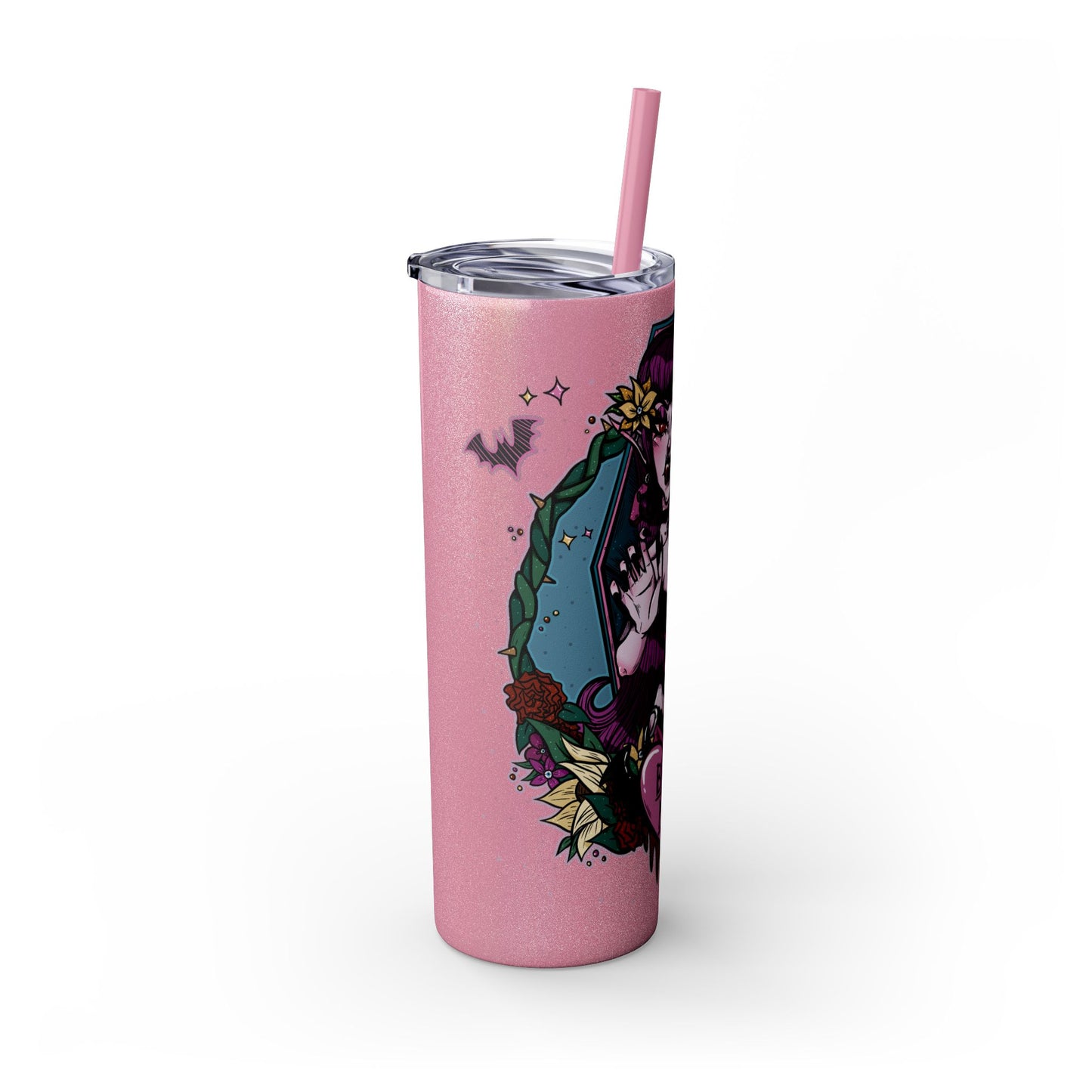 Bite Me Skinny Tumbler with Straw, 20oz