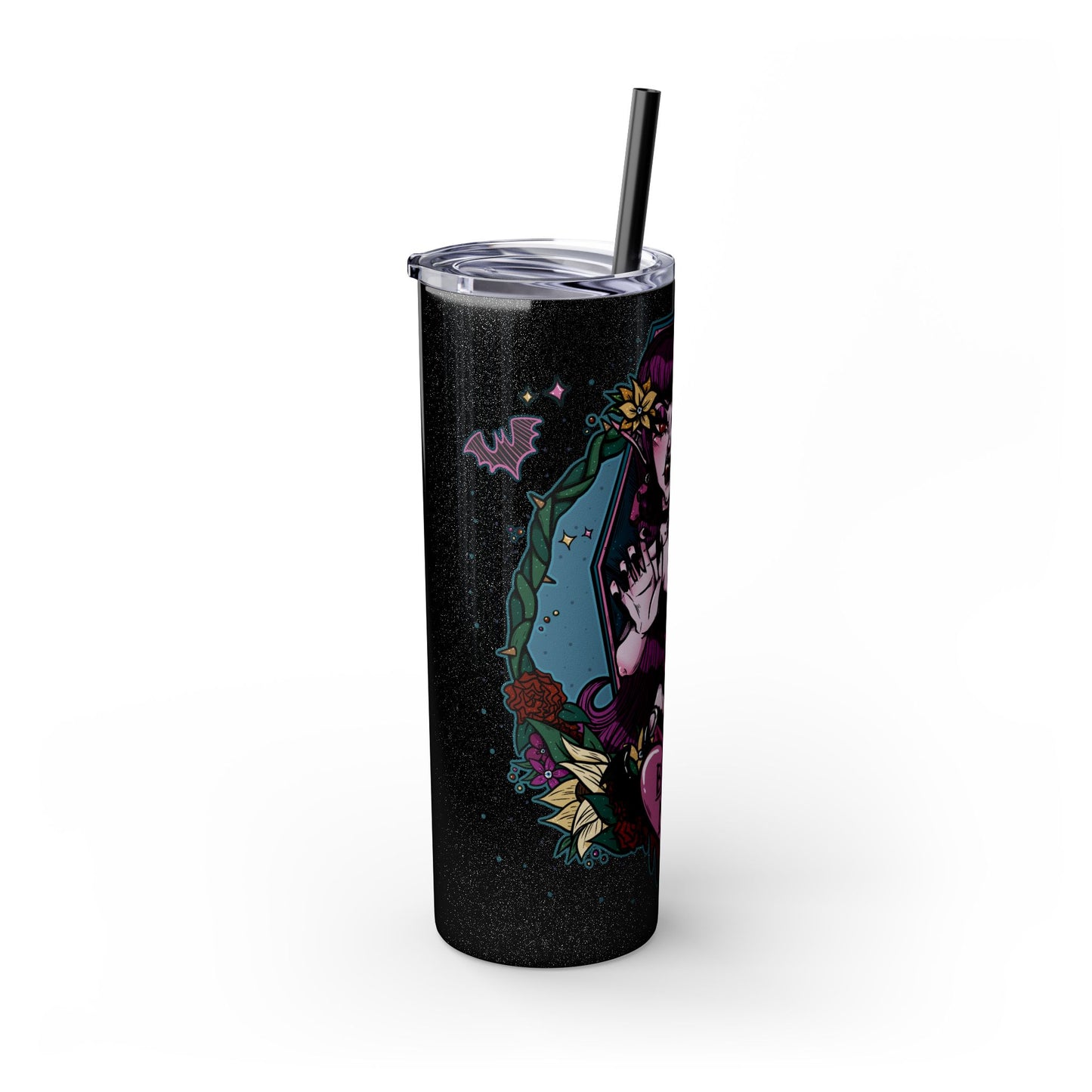 Bite Me Skinny Tumbler with Straw, 20oz