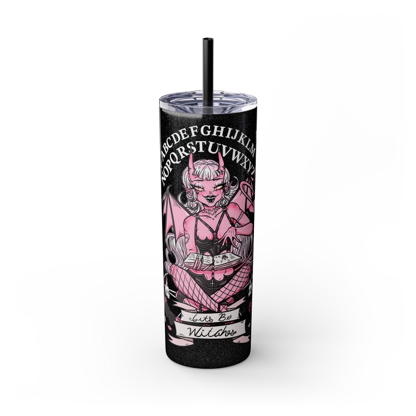 Let's Be Witches Skinny Tumbler with Straw, 20oz