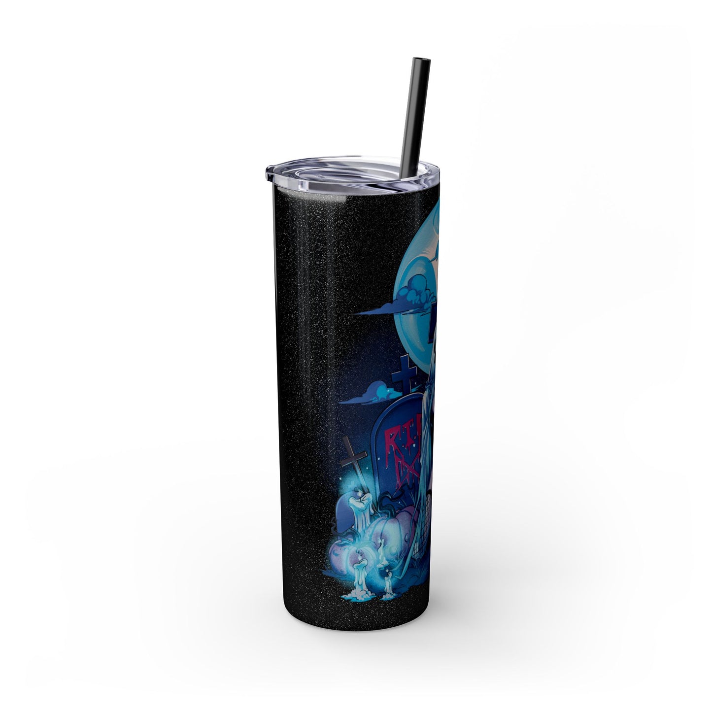 Nocturnal Nymphs - Ghost - Skinny Tumbler with Straw, 20oz