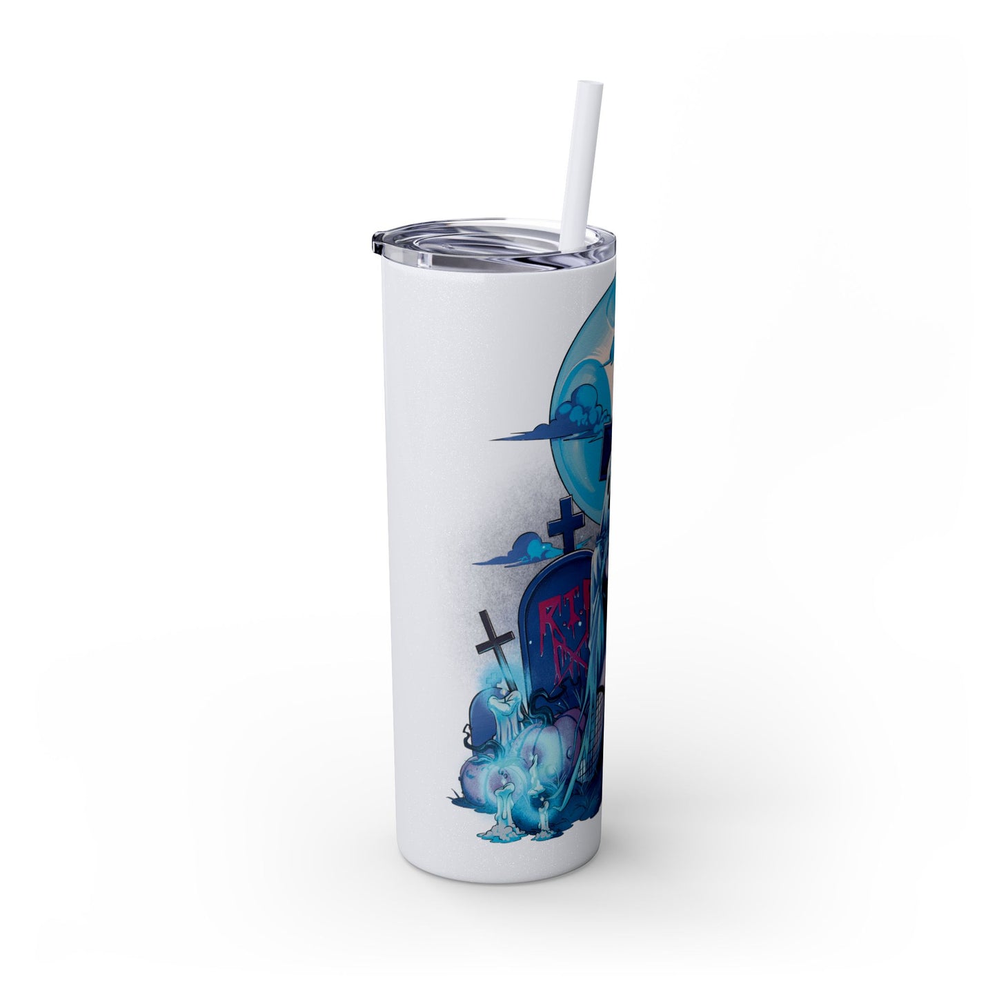 Nocturnal Nymphs - Ghost - Skinny Tumbler with Straw, 20oz