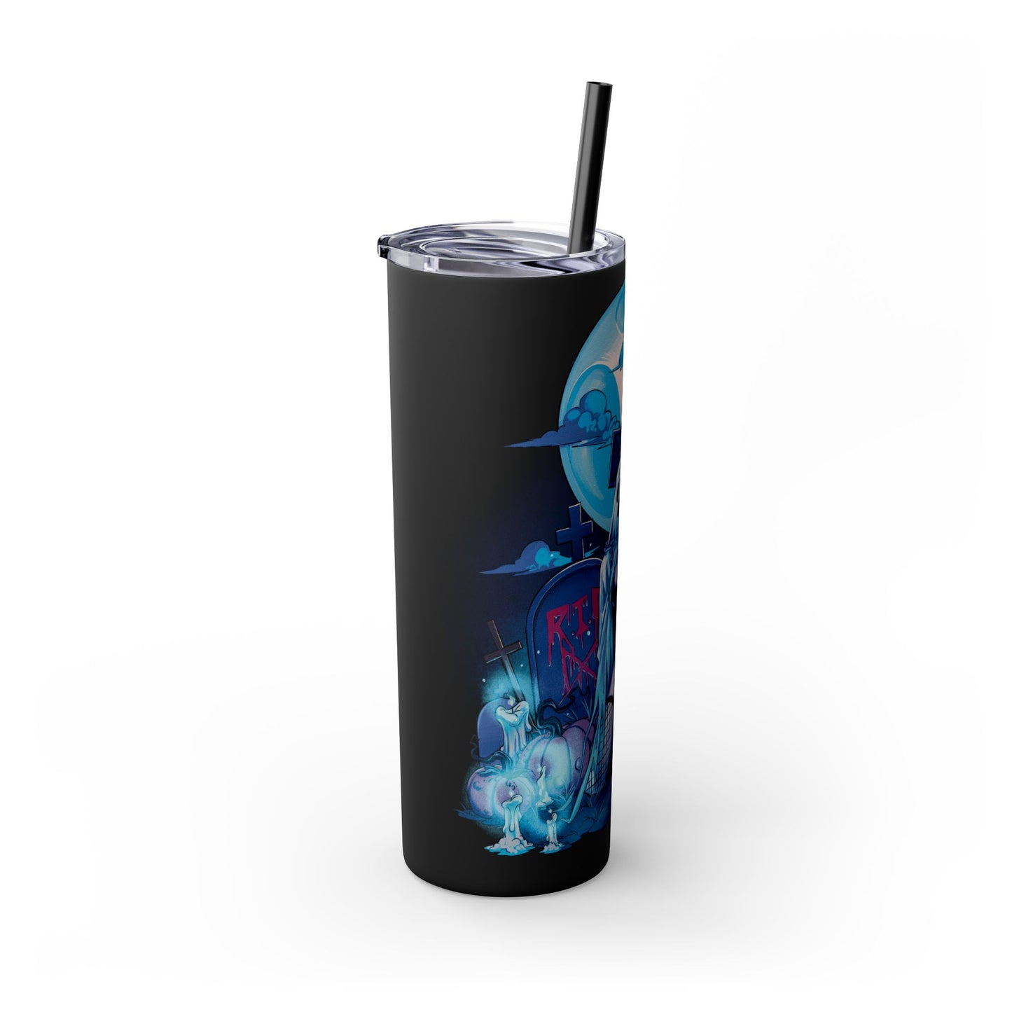 Nocturnal Nymphs - Ghost - Skinny Tumbler with Straw, 20oz