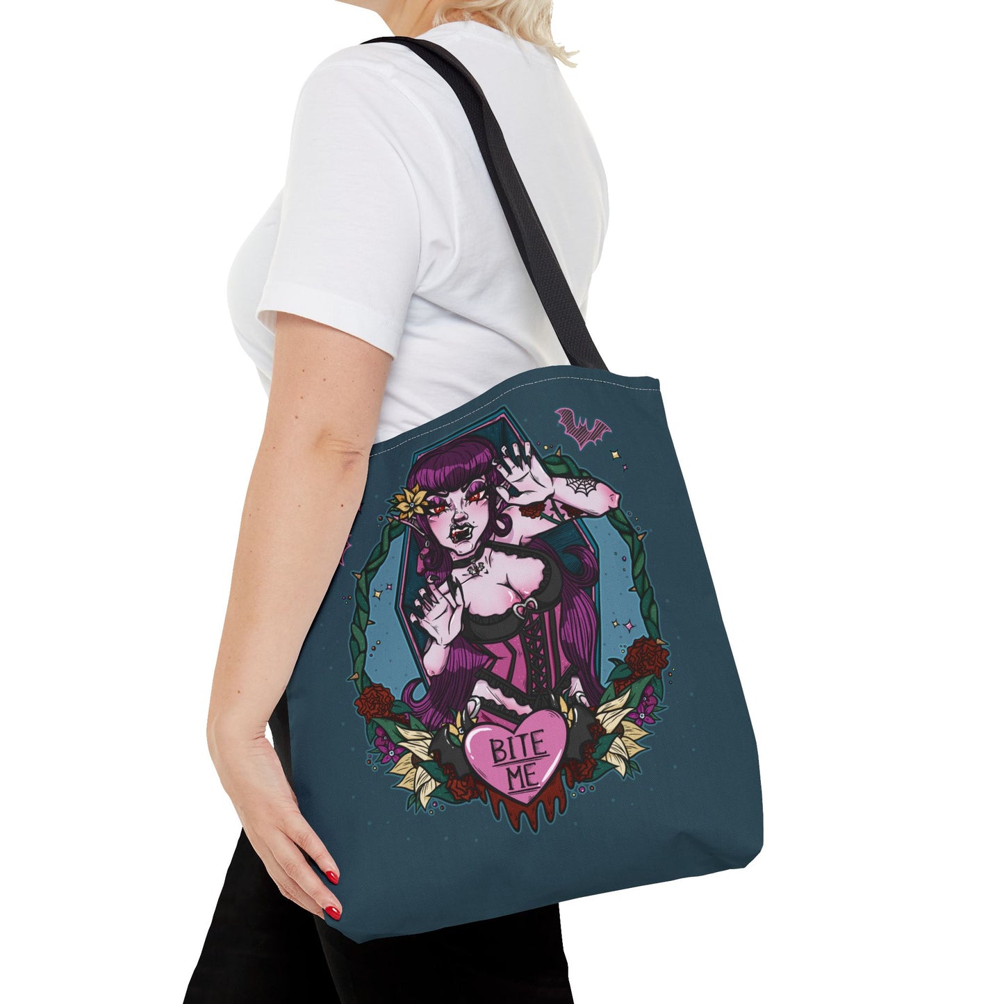 Bite Me Blue Twisted Tote