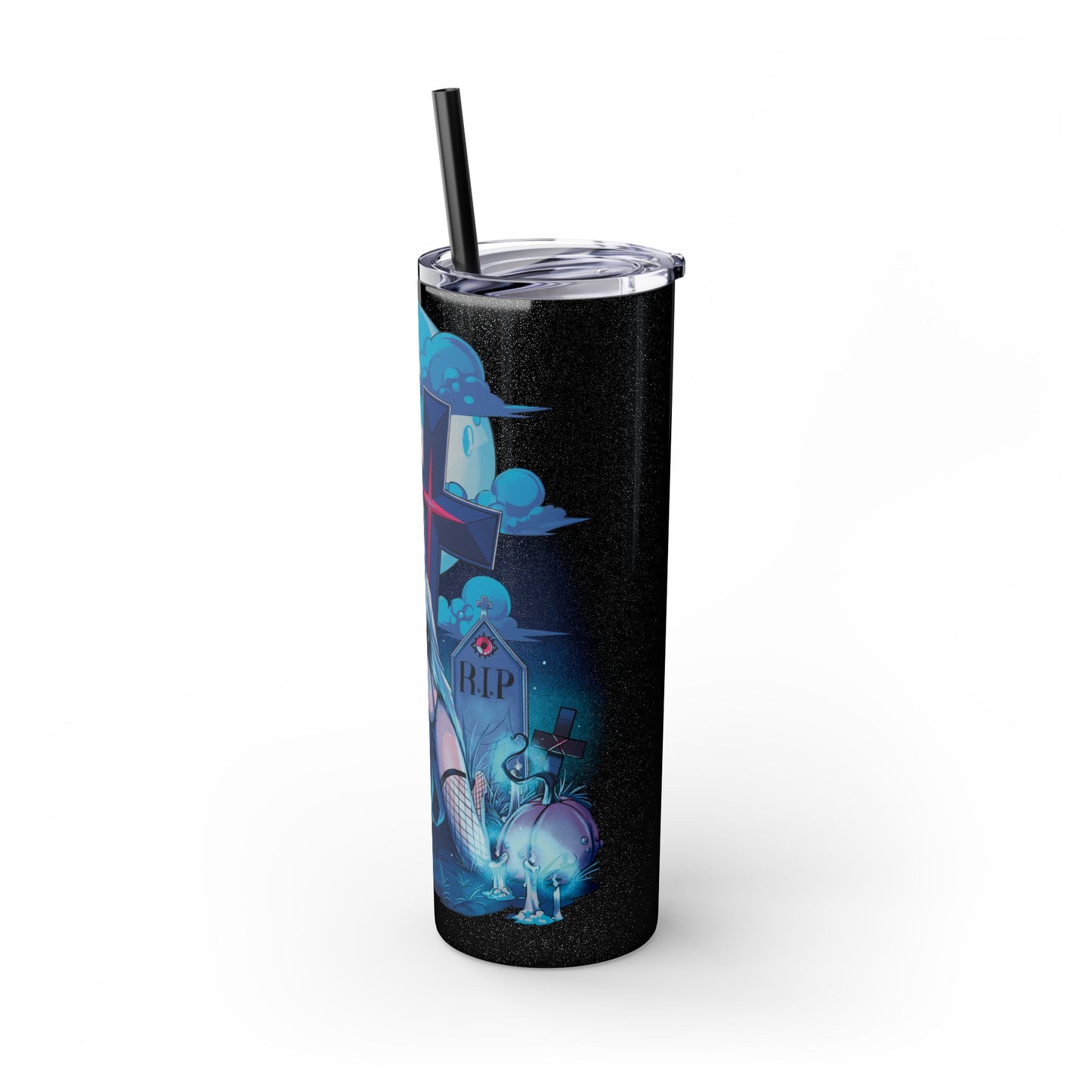 Nocturnal Nymphs - Ghost - Skinny Tumbler with Straw, 20oz