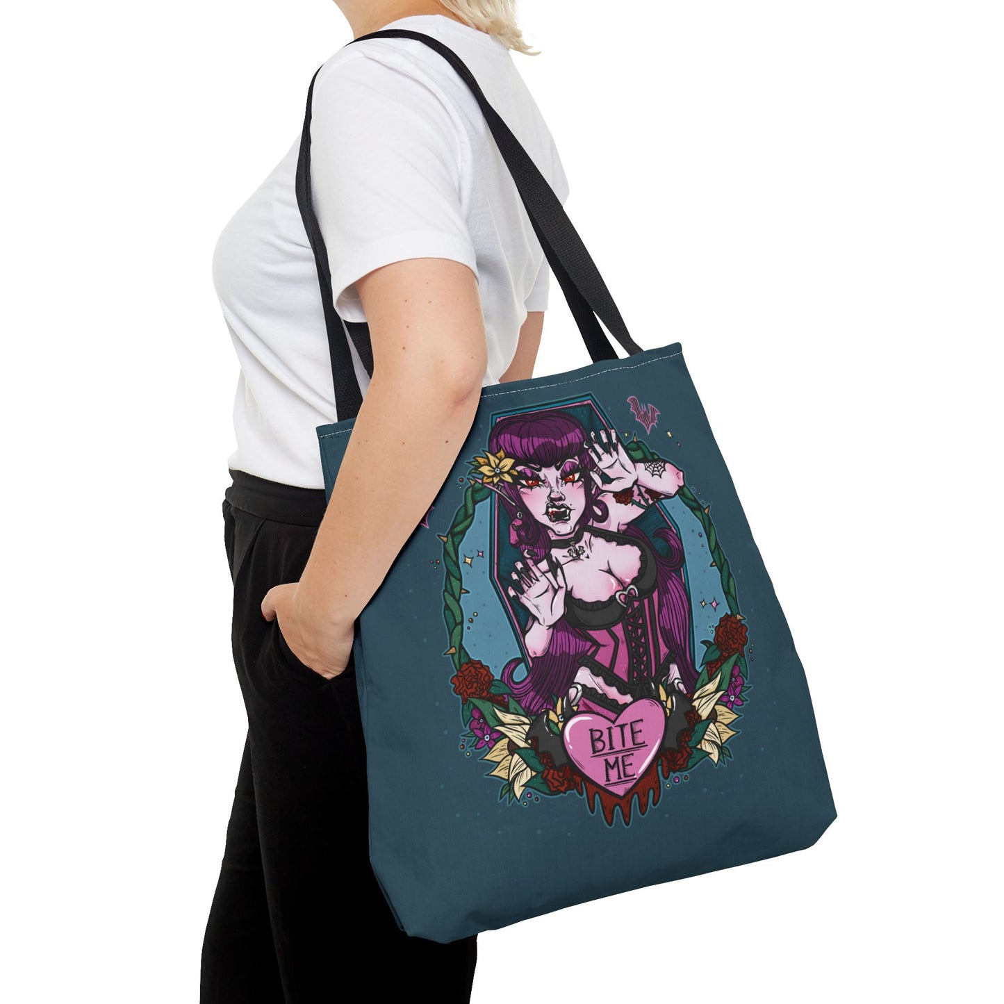 Bite Me Blue Twisted Tote